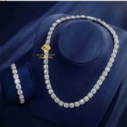 المصمم مجوهرات فاخرة مجوهرات 6 مم 10 مم 925 الجنيه الاسترليني الفضة د اللون vvs moissanite الماس الكتلة التنس قلادة للرجال نساء