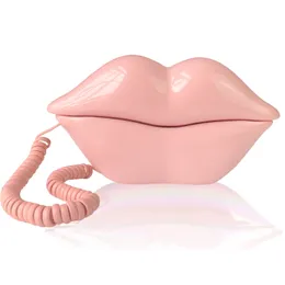 Telephones Landline Phones for Home Pink Lip Telephone Corded Phone for Decor Retro House Phone Analog Novelty Mouth Phone 230812