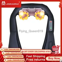 Jinkairui Electrical Cock Spalla posteriore Massager del corpo Shiatsu Impiegare Massaggio a infrarossi Massage Auto Dispositivo Masaj con scatola HKD230812