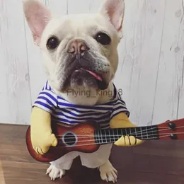 Pet gitar kostümü Komik Köpek Kostümleri Gitarist Cadılar Bayramı Noel Cosplay Party Dog Kedi Giysileri Kıyafetler HKD230812