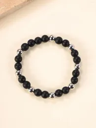 Strand Naturalny czarny obsydian Bransoletka Czakra Uzdrawianie selenitu Agat kryształowy koralik dar kobiecy Joyas de pulsera