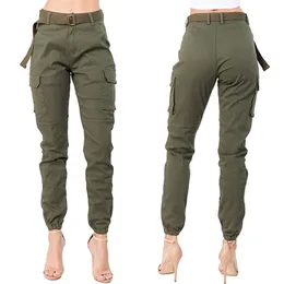 Женские брюки S Plus Size Cargo Женщины с высокой талией Slim Fit Jogger Sold с широкой женской одеждой 230811