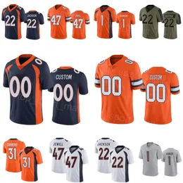 Man Woman Youth Football 1 K J Hamler Jerseys 49 Alex Singleton 47 Josey Jewell 22 Kareem Jackson 31 Justin Simmons 85 Albert Okwuegbunam Stitched Blue Orange White