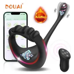 Cockrings Sexy Toys Cockring for Men Bluetooth Penis Ring Vibrator Adult Goods Wireless APP Remote Cock Sex Adults 230811