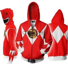 Mighty Morphin 3D Print Print Zipper Hoodie Cool Fashion Мужчины/женщины/дети толстовок с длинными рукава