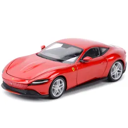 DIECAST MODEL BBURAGO 1 24 Roma Red Sports Car Static Die Cast Vhaticle Model kolekcjonerski zabawki samochodowe 230811