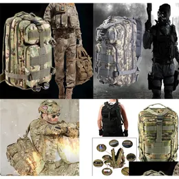 Bolsas ao ar livre 3p Oxford Fabric Military Tactical Backpack Trekking Sport Travel Rucksacks Cam Caminhando Bolsa de Camuflagem Droga Droga SPO DHTSK