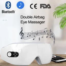 Massager oczu 6D podwójna poduszka powietrzna mocne wibracje masaż Bluetooth muzyka gorąca kompres