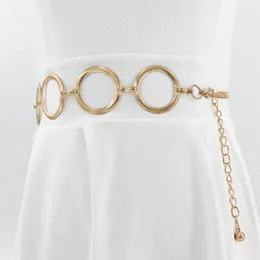 Belts Charming Ladies Dress Decor Geometric Big Round Circle Waist Alloy Chain Metal