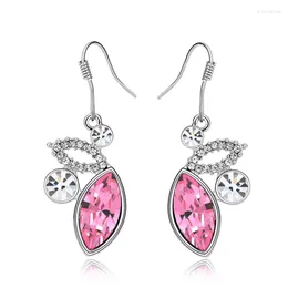 Orecchini penzolanti ER-00278 Crystal Crystal di moda coreano Gift da San Valentino Regalo d'insetto rosa argento Orerente Drop per le donne Accessori