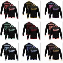 Men's Jackets 3D Printing Custom Name Black Jacket Colorful Font Full Snap Jacket Unisex Team Gift Winter Arrival 1 230811