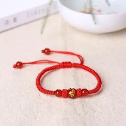 Braccialetti Charm Men Fashion Jewelry 12 Constellations Bracciale Rosso Rosso Segno zodiacale cinese per regali di compleanno delle donne