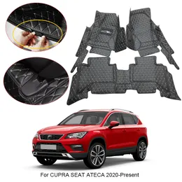 3D Full Surround Car Floor Matte für CUPRA SEAT ATECA 2020-2025 Liner Foot Pads PU Leder wasserdichte Teppichabdeckung Autozubehör Accessoires