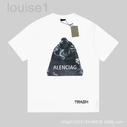 Men's T-Shirts designer B Home Paris Black Garbage Bag Letter Print Short Sleeve Versatile OS Loose Fit Unisex T-shirt S74U