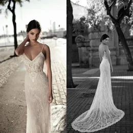 Gali Karten Lace Mermaid Wedding Dresses Backless Spaghetti Straps Lace Appliqued Wedding Bridal Gowns robe de mariee266q