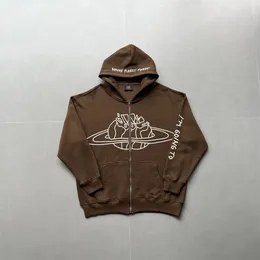 Erkek Trailsits Tasarımcı Kırık Gezegen Pazarı Arctic Zip Up Hoodie En Kalite Köpük Baskı Aktif Giyim AB Boyutları XS-XL 230812