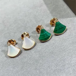 Stud European Rose Gold Natural Stone Small Skirt Earring's Fashion Brand Luxury Banquet Premium Gift 230811