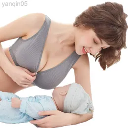 Maternity Intimates Large Size 44 46 Cotton Nursing Bra Breathable Breastfeeding Bras for Women Maternity Bra Wire Free Plus Big Size Feeding Bra HKD230812