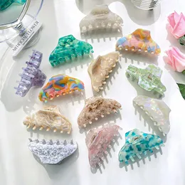 Elegant Acetate Jelly Color Large Plate Hair Claw Hair Accessories Women Back Head Clip Boutique Cute Hairpin Headwear