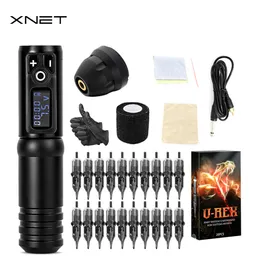 Tattoo Machine XNET Flash Wireless Tattoo Pen Machine Kit Battery Portable Power Coreless Motor Digital LED Display Tattoo Equipment 230811