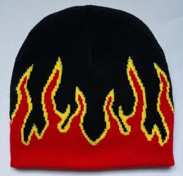 2023 Hot Outdoors Sports Flame Beanie Warm Winter Hats For Men Kvinnor Damer Titta på Docker Skull Cap Sticked Hip Hop Acrylic Casual Skullies