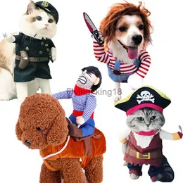 حيوان أليف ملابس مضحكة الكلاب Cosplay CoSplay Halloween Christmas Comical Comical With Wig Set Pet Cat Dog Festival Party Clothing HKD230812