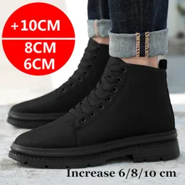 Boots Men Boots Elevator Shoes Hidden Heels Canvas Heightening Shoes For Man Increase Insole 10CM 8CM 6CM Sports Casual Height Shoes 230812
