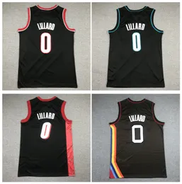 SL Damian 0 Lillard Blazer Basketball Jersey Portlands Black Size S-XXL