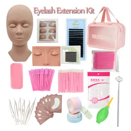 Falska ögonfransar Eyelash Kit Set för nybörjare Lash Brush pincezers Makeup Tool Eye Pad Supplies Tillbehör 230812