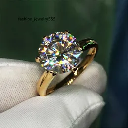 Anéis de casamento Solitaire 1,5ct Laboratório Diamante 24k anel de ouro original 925 Sterling Silver Engagement Banding Banding para mulheres jóias de noiva