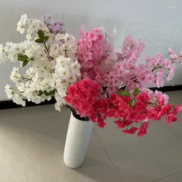 Dekorativa blommor 5 datorer Körsbär Artificiell blomma för bröllopsdekoration Takhus El Garden Simulation Pink Room Decor