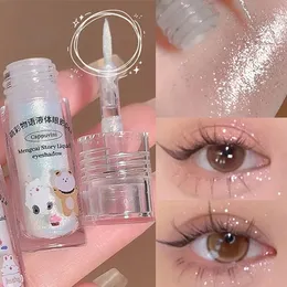 Eombes de olhos líquidos Glitter Highlighter Cute Urso Lantejão de lantejagem de olho de olho de sombra Delineador de seda perolada de sombra de seda de seda de seda