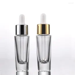 저장 병 EST 15 ml 투명 유리 드롭퍼 컨테이너 골드 실버 뚜껑 에센셜 오일 15ml E 주스 액체 LX9310