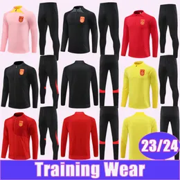 23 24中国トレーニング服を着るジャケットサッカージャージハーフジップトラックスーツフットボールシャツ