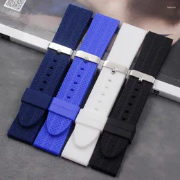 Watch Bands Soft Silicone Strap Men's Accessories 22mm Ladies Sports Waterproof Natural Rubber Buckle