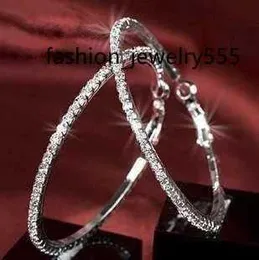 Hoop Huggie Designer Hoop Earrings 925 Sterling Silver 3CM/4CM/5CM/6CM/7CM/8CM/9CM/10CM Circle Elegant Big Earring Jewelry Gifts Women Trendy diamond Crystal