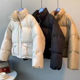 Frauen Trench Coats Koreanische Baumwolle gepolstert kleiner Mann Winter 2023 Short Down Jacket Lose Mode Bread Trendy Mantel lässig