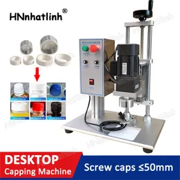 Desktop Semi Automatisk elektrisk flaska Kappning Maskin Glas Plastflaskskruv Capper Pressmaskin 10-50mm