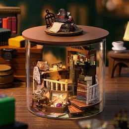 Akcesoria dla lalek 3D Doll House Diorama Zabawy DIY Miniaturowe lalki House Puzzle Ręcznie robiony miniaturowy domek z meblami Zestaw urodzinowy 230812