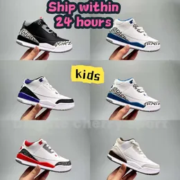 Big Kid Basketball Shoes 3S Jumpman 3 A Ma Maniere 추기경 불 빨간 다크 모카 경주기 블루 UNC 마법사 검은 흰색 시멘트 재사용 25-35