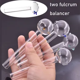 Thick Pyrex Glass Oil Burner Pipe Smoking Accessories 12cm 30mm Ball Glass Pipe Color Transparent Big Tube Balancer Hand Smoking Pipes