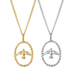 Pendant Necklaces Fashion Jewelry Exquisite 18K Gold Plated Copper Hollow Bird Necklace Swallow For Women Choker