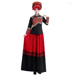 Ethnic Clothing Yi Minority Traditional Women's Dress Embroidered Festival Performing Costumes Chinese For Women