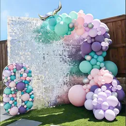 Other Event Party Supplies Little Mermaid Balloons Garland kit Tail Purple Green latex Balloon Girls Birthday Wedding Under The Sea Decor 230812