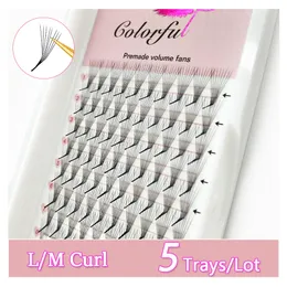 Fałszywe rzęsy LM Curl Premade Volume Lash S 5d 6d 8d 10d Mix cienki spiczasty baza Rosyjska mega fan faux norek l M cilios 230812