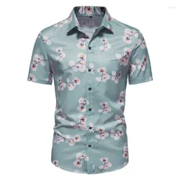 Camisas casuais masculinas 2023 Impressão elegante Hawaiian Aloha Camise