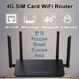 라우터 LTE CPE 4G 라우터 300m CAT4 32 Wi -Fi 사용자 RJ45 WAN LAN 무선 모뎀 SIM 카드 230812