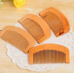 1pc Pocket Comb Natural Peach Wood Small Comb Anti-static Beard Head Massage Hair Comb Brush for Travel Easy To Carry