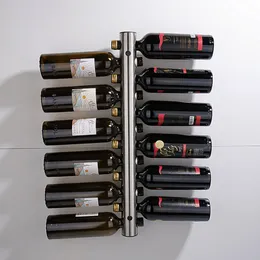 Masa üstü şarap rafları yaratıcı tasarım tutucular paslanmaz çelik raf duvara monte şişe stant raf çubuğu içecekler için 230812