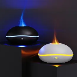 Essential Oils Diffusers LED Flame Light Flame Aroma Diffuser Fogger Aromatherapy Air Humidifier Simulated Colorful Ultrasonic Mist Maker Home 230812